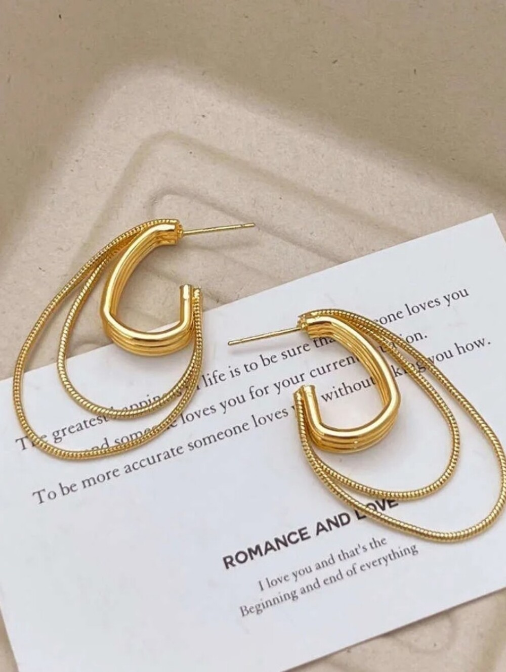 Gold Chain Hoop Earrings -